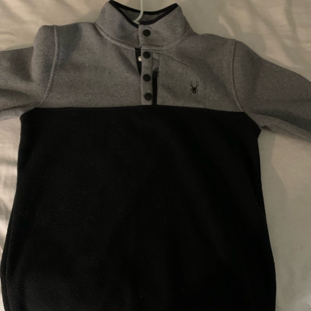 New jacket only wore once, kids large, grey and black.